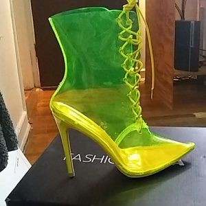 NWB FashionNova Transparent Booties
